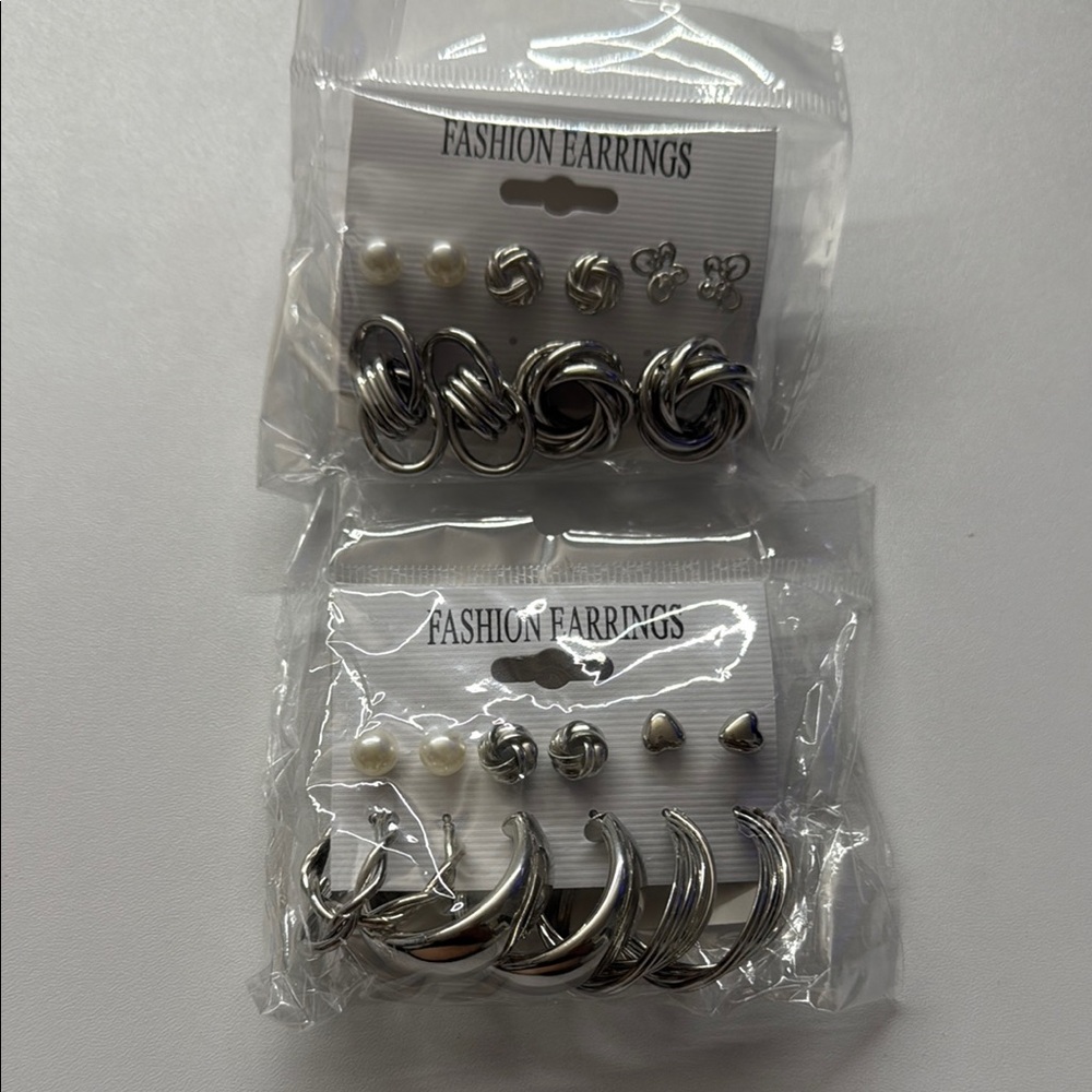 Silver Fashion Earrings Set